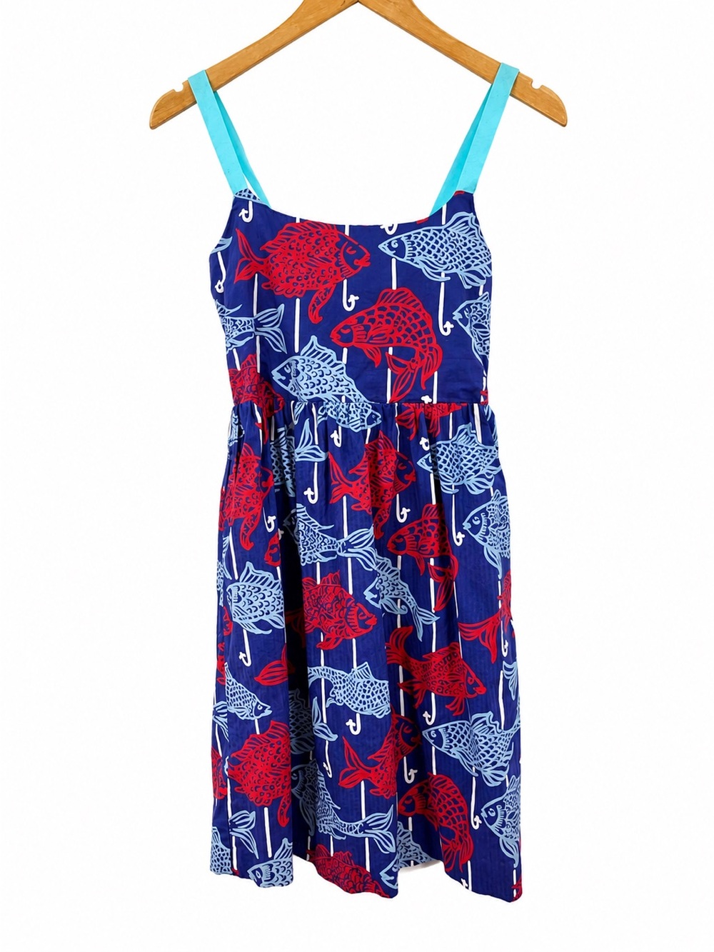 Classic Prep Girls Cheney Fishy Fishy 0701 Dress 12 years blue ribbon